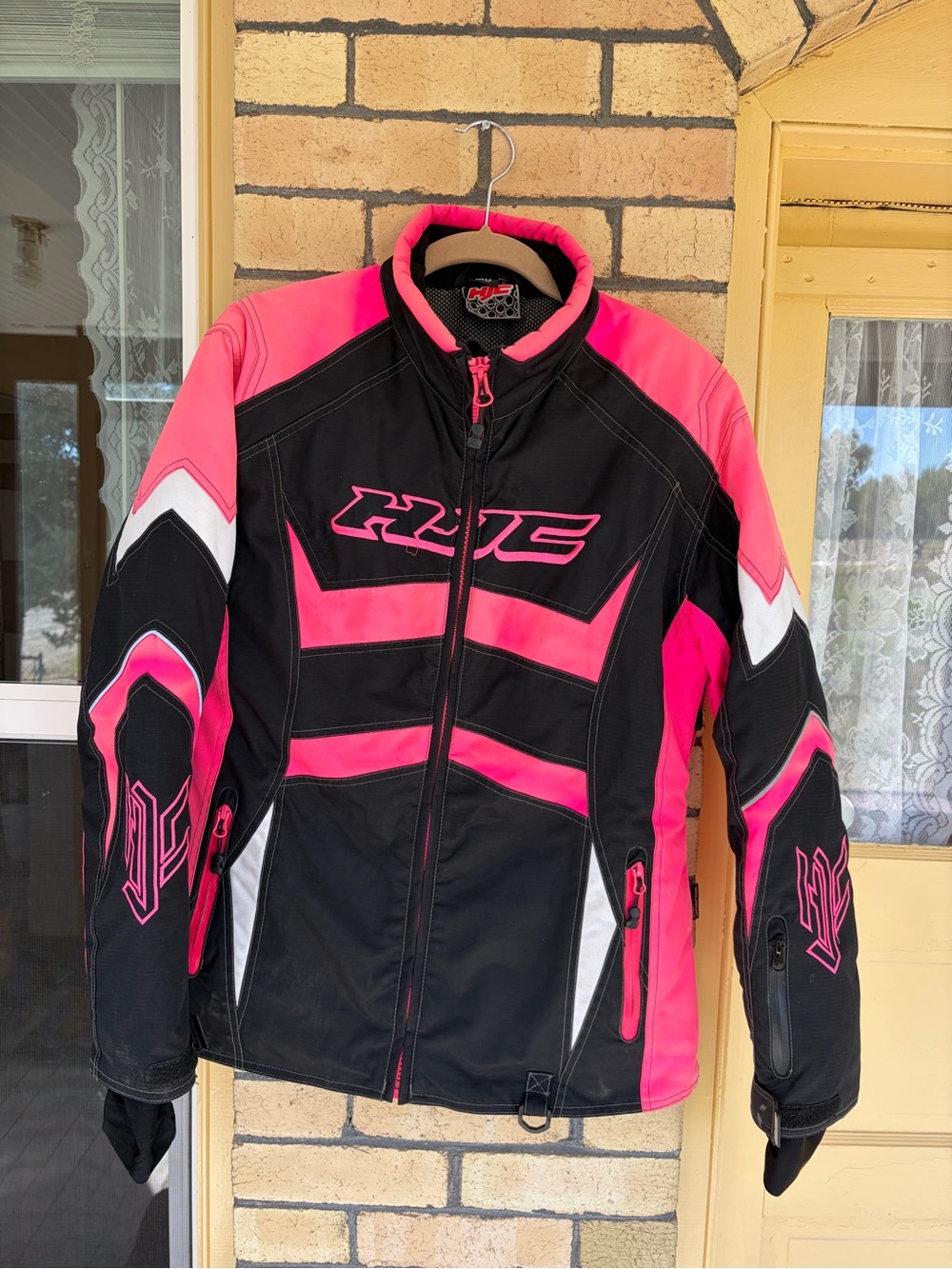 HJC Women's Size Medium Pink Snowmobile Ski Jacket Coat Full Zip READ
